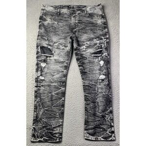 Southpole Jeans Mens Size 42X30 (41X28) Skinny Acid Wash Distressed Streetwear
